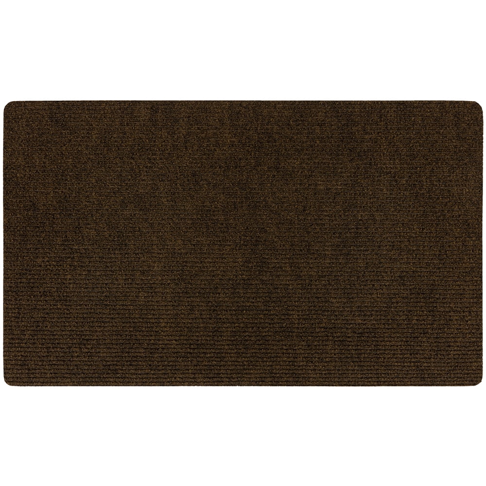 Mohawk Home All Purpose Low Pile Non-Slip Indoor/Outdoor Stain/Fade Resistant Ribbed Mat, Brown, 1' 6" x 2' 6"