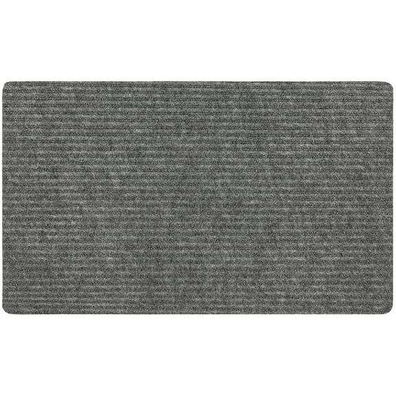 Mohawk Home All Purpose Low Pile Non-Slip Indoor/Outdoor Stain/Fade Resistant Ribbed Mat, Grey, 1' 6" x 2' 6"