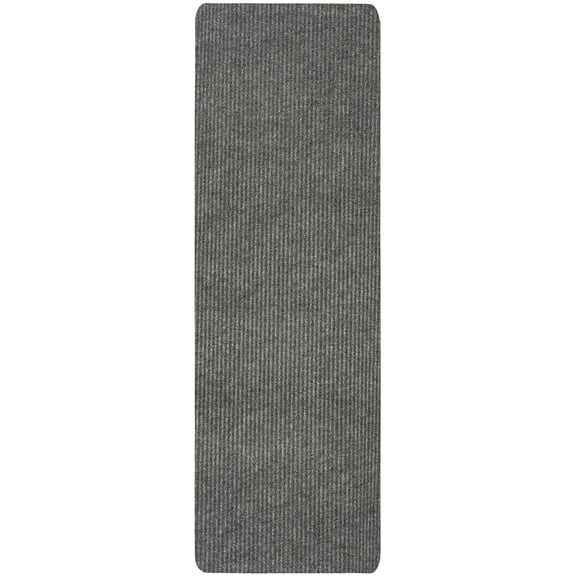 Mohawk Home All Purpose Low Pile Non-Slip Indoor/Outdoor Stain/Fade Resistant Ribbed Mat, Grey, 2' x 6'