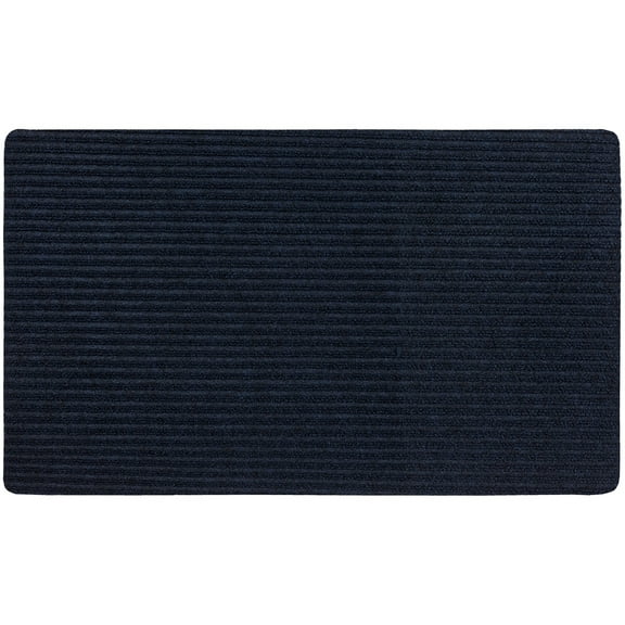 Mohawk Home All Purpose Low Pile Non-Slip Indoor/Outdoor Stain/Fade Resistant Ribbed Mat, Indigo, 1' 6" x 2' 6"