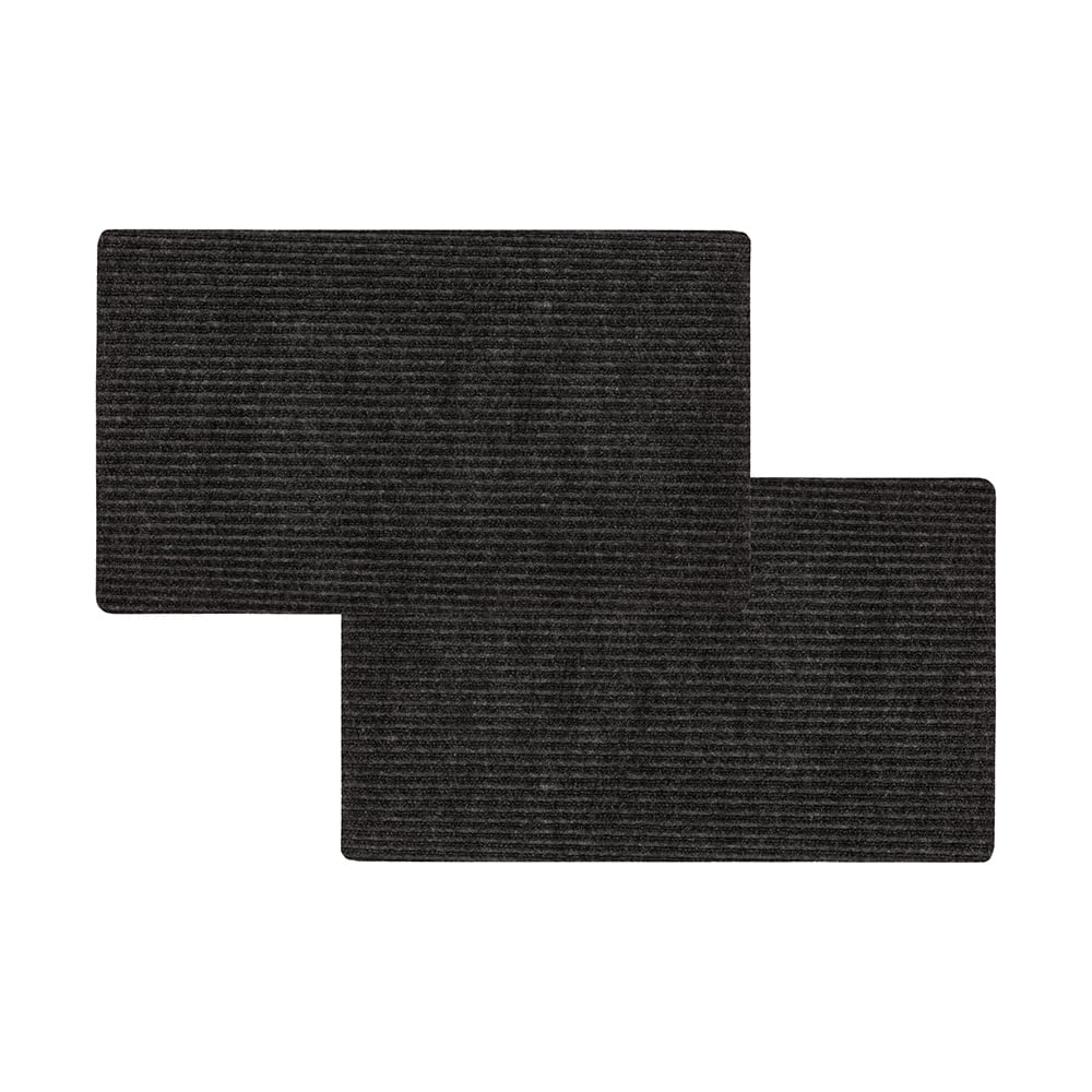 Mohawk Home All Purpose Polyester 2 Piece Ribbed Mat, Charcoal, 1' 6" x