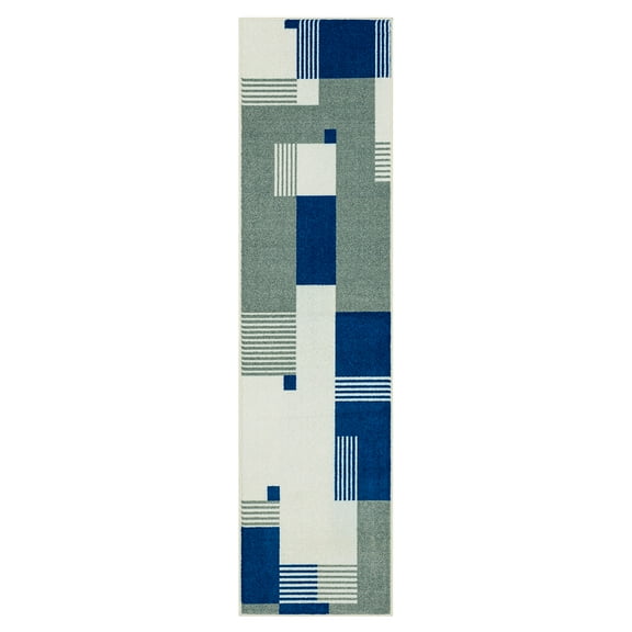 Mohawk Home Alliance Indoor Geometric Runner Rug, Royal, 2' x 5'