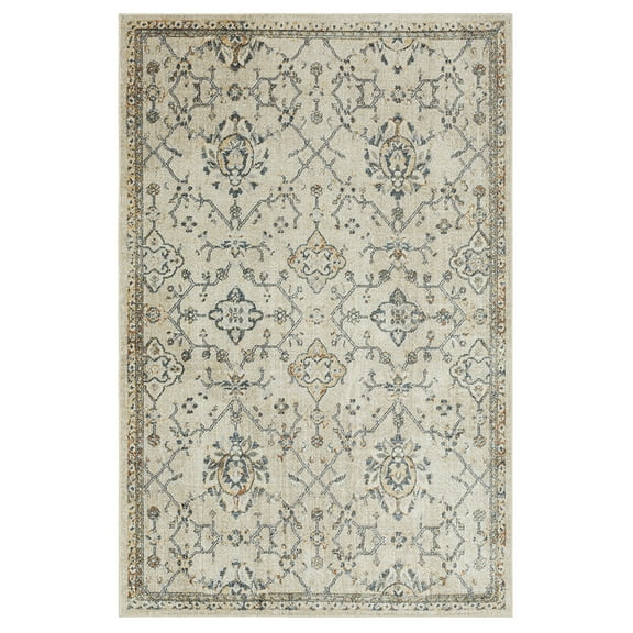 Mohawk Home Arete Floral Indoor Polyester Area Rug, Cream, 5'3" x 8'