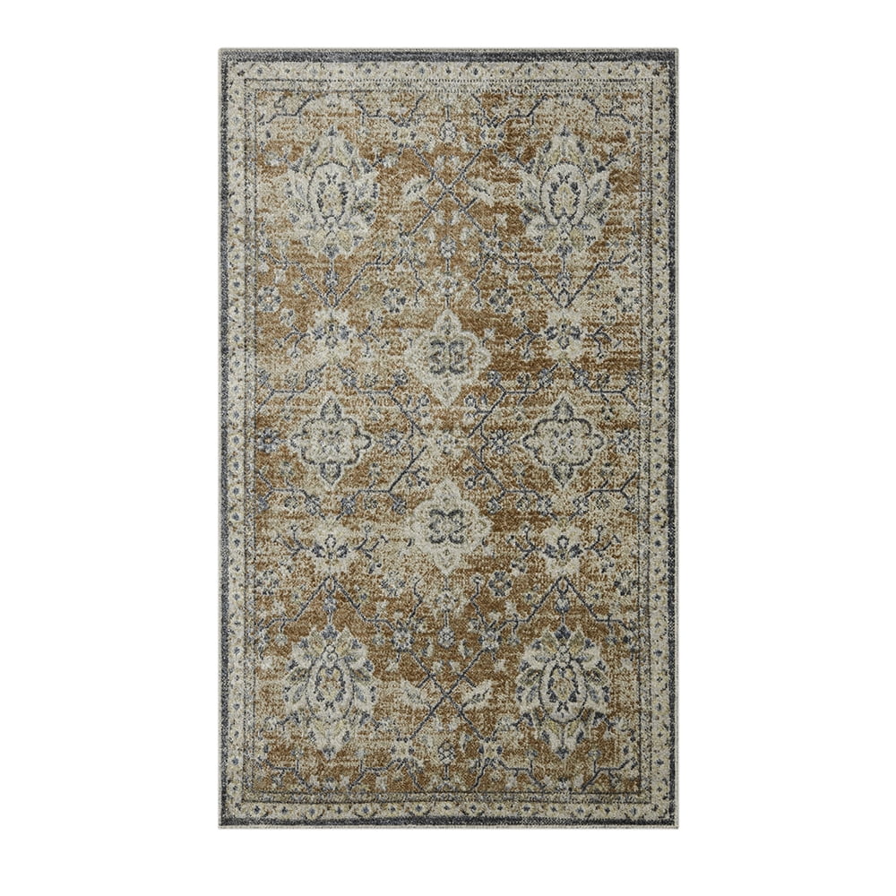 Mohawk Home Arete Floral Indoor Polyester Area Rug, Dark Orange, 2'11" x 5'