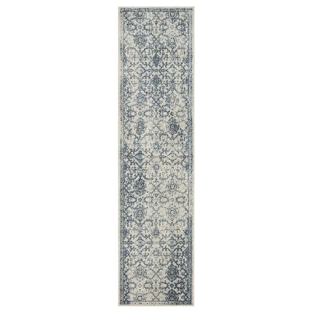 Polyester Runner Rugs Mohawk Home Arete Floral Indoor Polyester Runner Rug, Blue, 2' x 10 ...