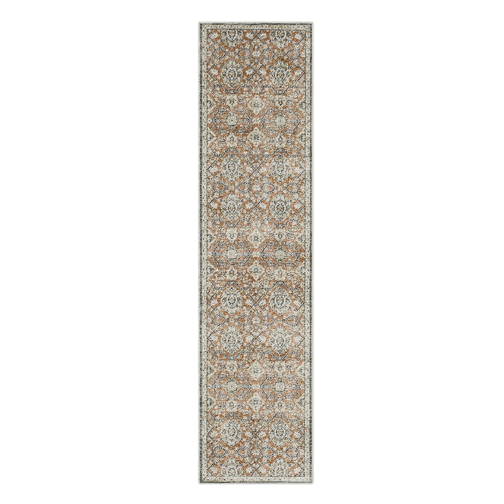 Mohawk Home Arete Floral Indoor Polyester Runner Rug, Dark Orange, 2' x 8'