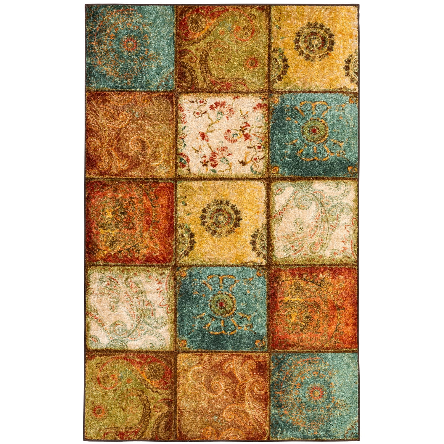 Mohawk Home Artifact Panel Printed Indoor Nylon Area Rug, Multi, 3' 9 ...