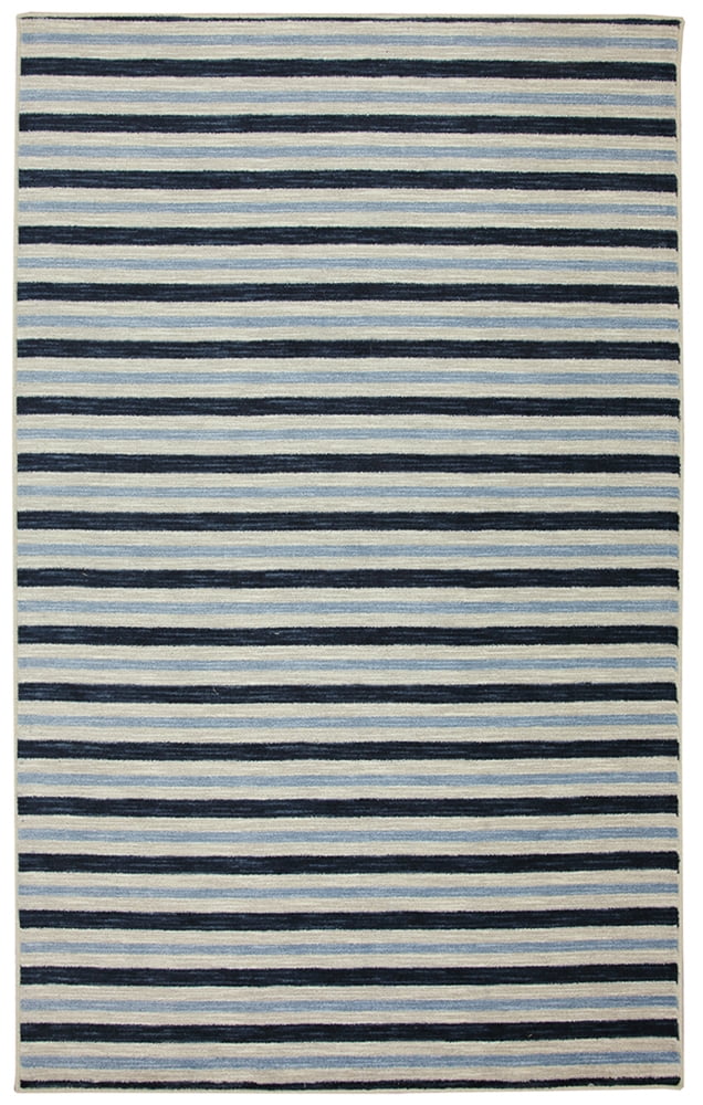Coastal Breeze Blue Stripe Easy-Care Area Rug, 5'x8'