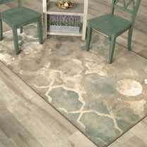 Mohawk Home Aurora Neo Lattice Blue Printed Area Rug, 5'x8', Grey & Blue