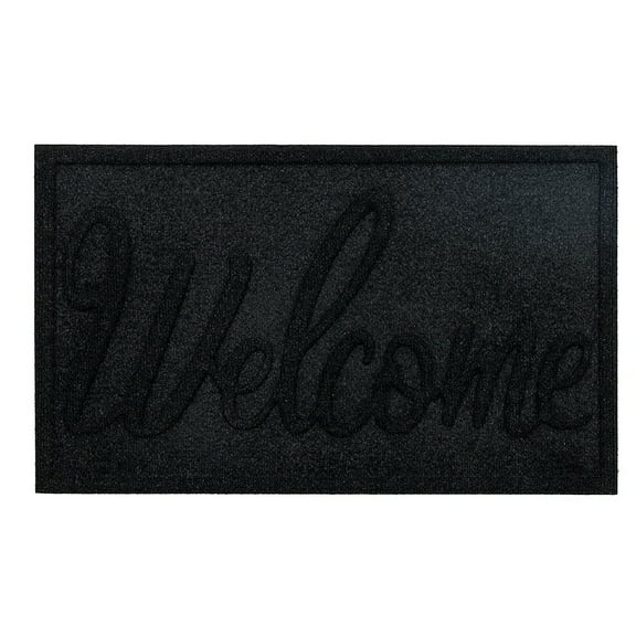 Mohawk Home Big Welcome Impressions Outdoor Polyester Door Mat, Onyx, 1' 6" X 2' 6"
