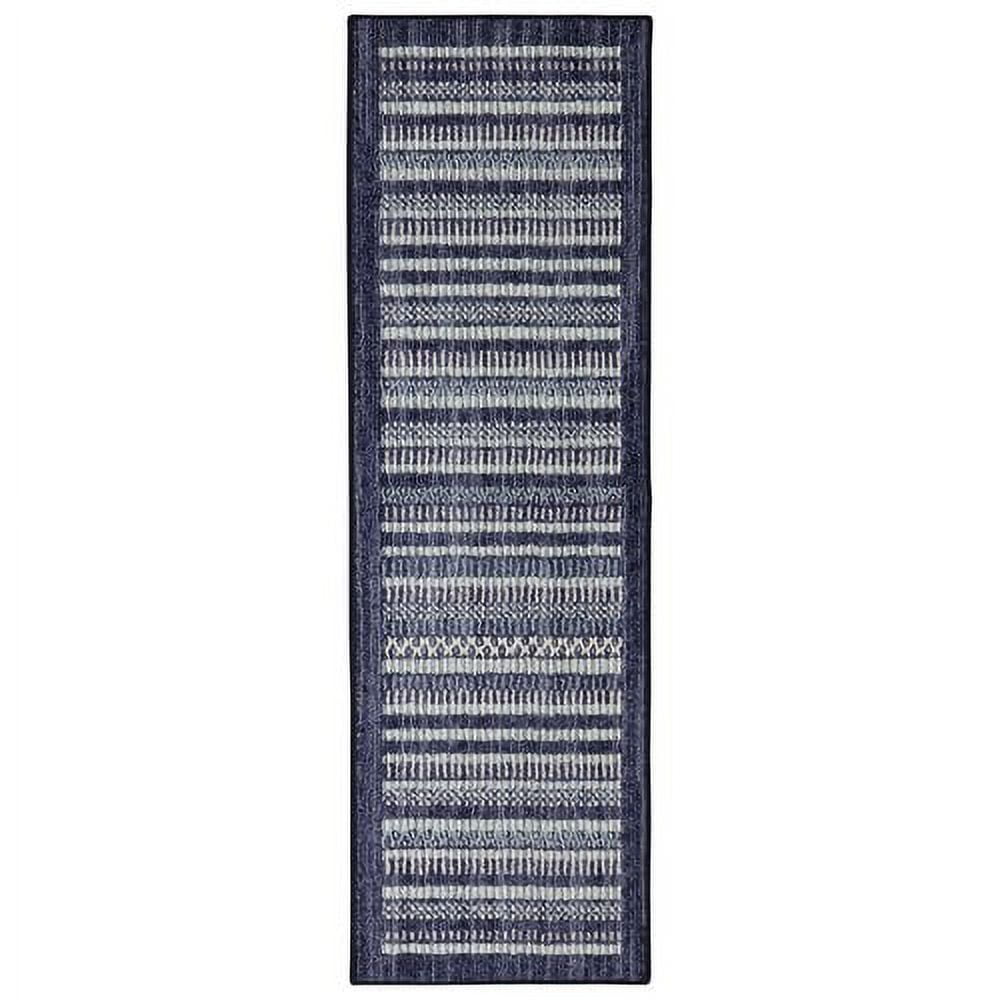 Mohawk Home Blue Mix Striped Runner, 1'8" x 5'