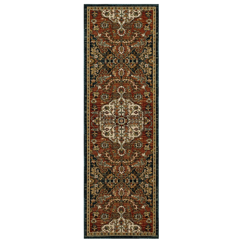 Mohawk Home Borrowdale Woven Ornamental Indoor Runner Rug, Red, 2' 6" x 10'