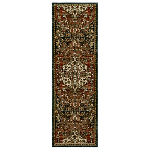 Mohawk Home Borrowdale Woven Ornamental Indoor Runner Rug, Red, 2' 6" x 8'
