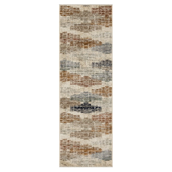 Mohawk Home Braddock Plush Pile Machine Woven Stain/Fade Resistant Fringed Abstract Indoor Area Rug , Multi, 2' 6" x 7' 10"