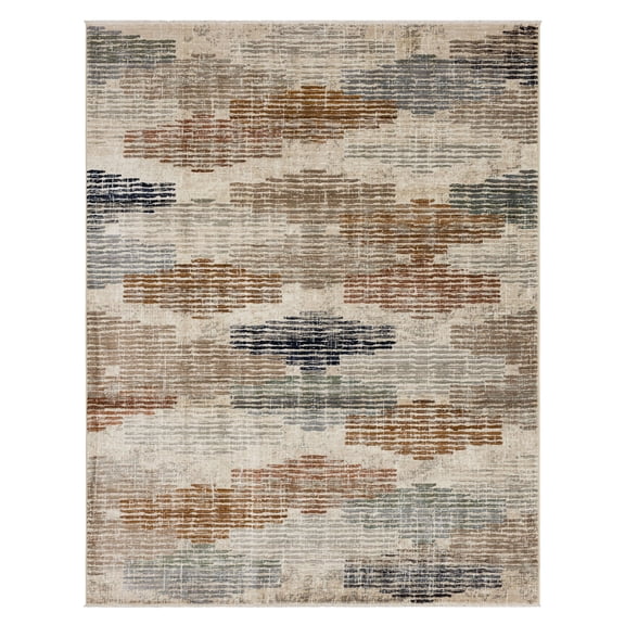 Mohawk Home Braddock Plush Pile Machine Woven Stain/Fade Resistant Fringed Abstract Indoor Area Rug , Multi, 7' 10" x 10' 1"