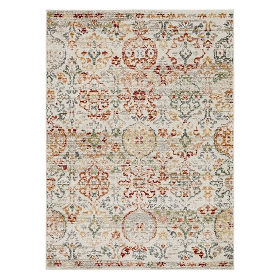 Mohawk Home Catahoula Low Pile Latex Backed Stain and Fade Resistant Geometric Red Indoor Area Rug, 7' 10" X 10'