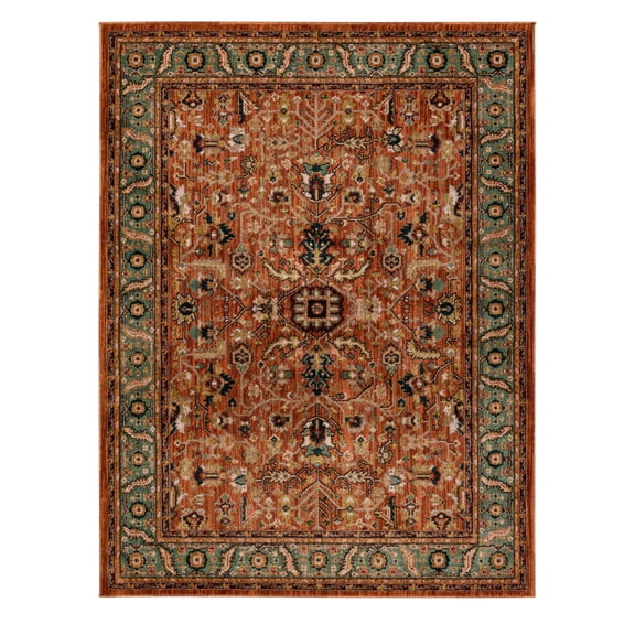 Mohawk Home Celine Low pile Durable Latex Backed Stain/Fade Resistant Recycled Polyester Area Rug, Burnt Sienna, 8' x 10'