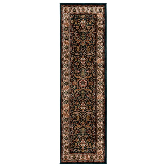 Mohawk Home Celine Low pile Durable Latex Backed Stain/Fade Resistant Recycled Polyester Area Rug, Midnight, 2' x 7'