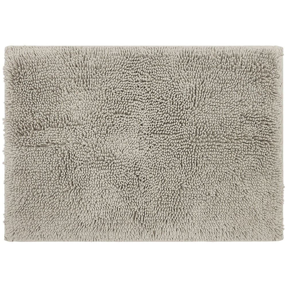 Mohawk Home Classic Cotton Plush Stain/Fade Resistant Non-Slip Washable Bath Mat, Silver, 1' 5" X 2'