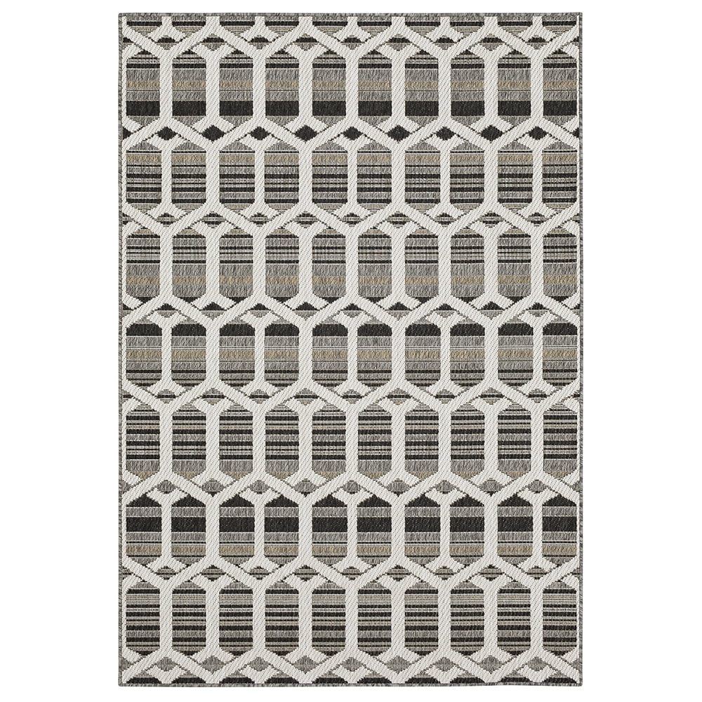 Mohawk Home Clemente Geo Outdoor Area Rug, Dark Grey, 10' x 13'
