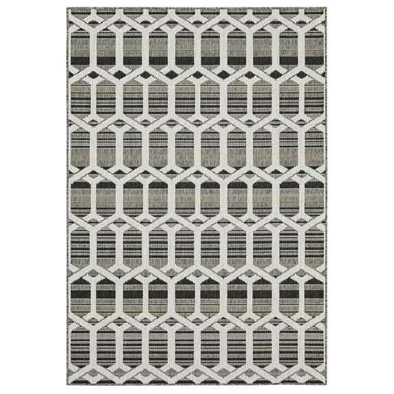 Mohawk Home Clemente Geo Outdoor Area Rug, Dark Grey, 8' x 10'