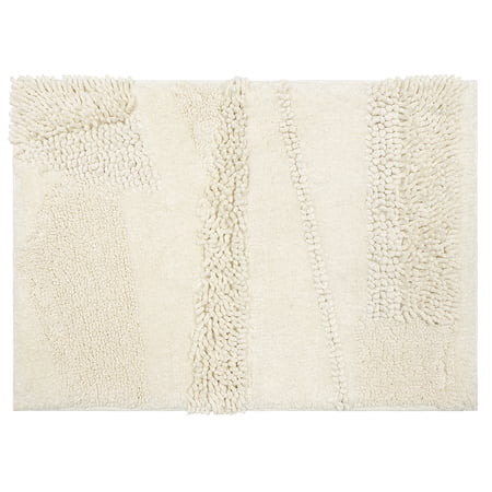 Mohawk Home Plush Cotton Fade/Stain Resistant Non-slip Machine Washable Bath Mat, Parchment, 2' x 5'