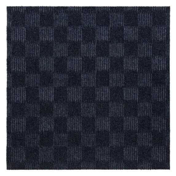 Mohawk Home Crochet Carpet Tile 24" X 24" Stain/Fade Resistant Peel & Stick Customizable Indoor/Outdoor 15 Piece Carpet Tile, Ocean Blue
