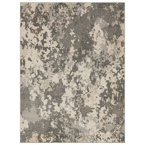 Mohawk Home Cursinu Low Pile Latex Backed Stain and Fade Resistant Abstract Gray Indoor Area Rug, 3'11" X 6'