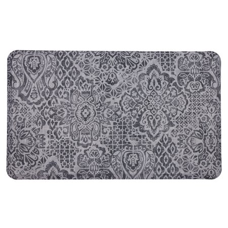 Mohawk Home Damask Nouveau Grey Dri-Pro Deluxe Cushion Mat, 1' 8" x 3' 6"