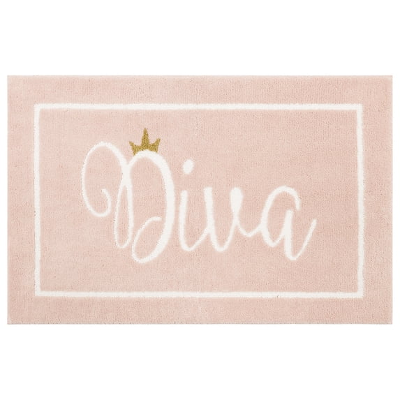 Mohawk Home Diva High/Low Pile Stain/Fade Resistant Non-Slip Machine Washable Bath Mat, Pink, 2' x 3' 4"