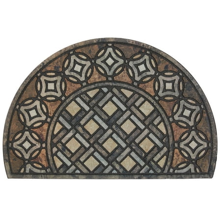Mohawk Home Doorscapes Estate Mat Deco Tile Slice Brown Mat Scatter, 1'11"x2'11", Grey