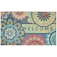 thumbnail image 1 of Mohawk Home Doorscapes Mat Welcome Creative Dahlia Mat Scatter, 1'6"x2'6", Navy & Blue, 1 of 3