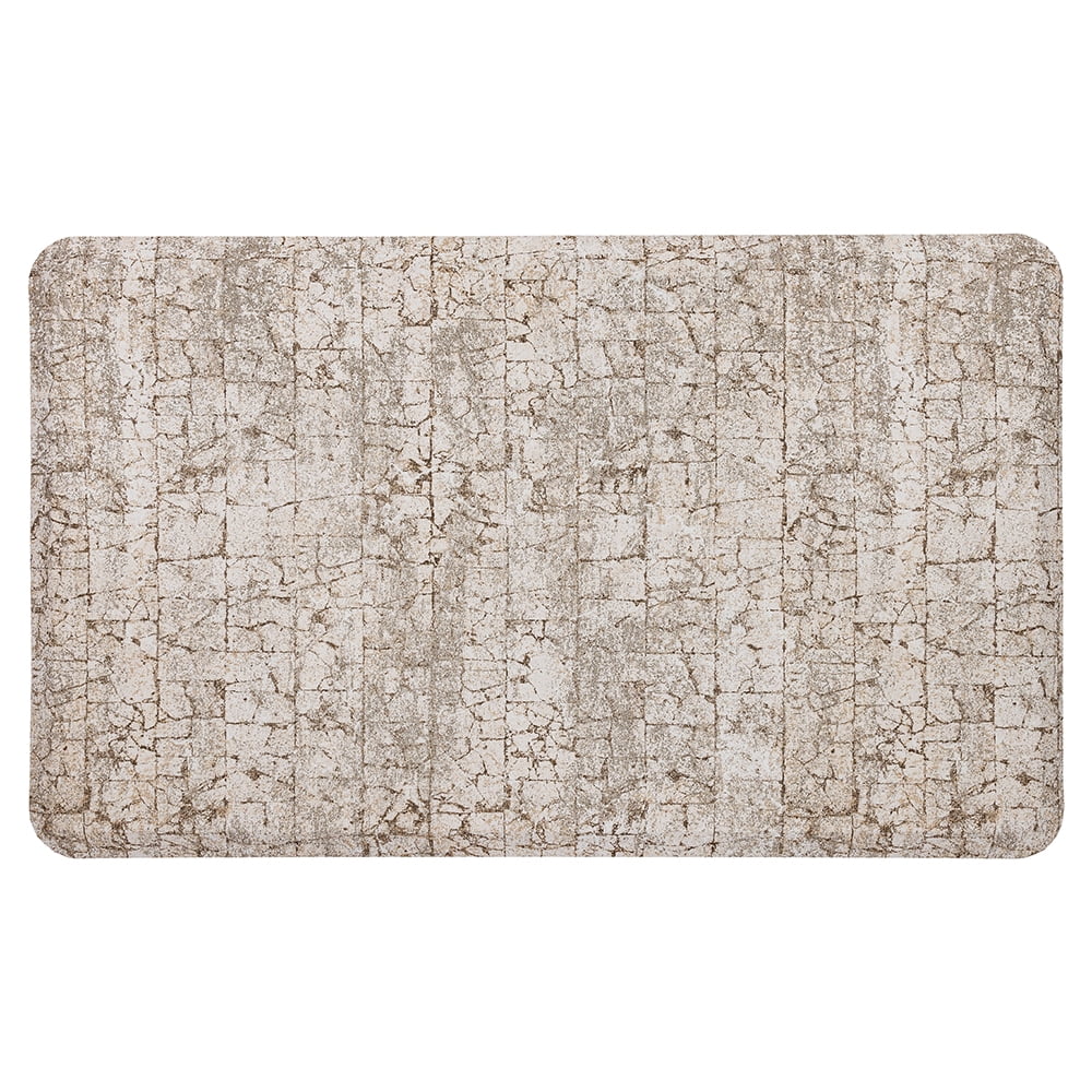 Tan Anti-Fatigue Kitchen Mat with Stain Resistant Polyester