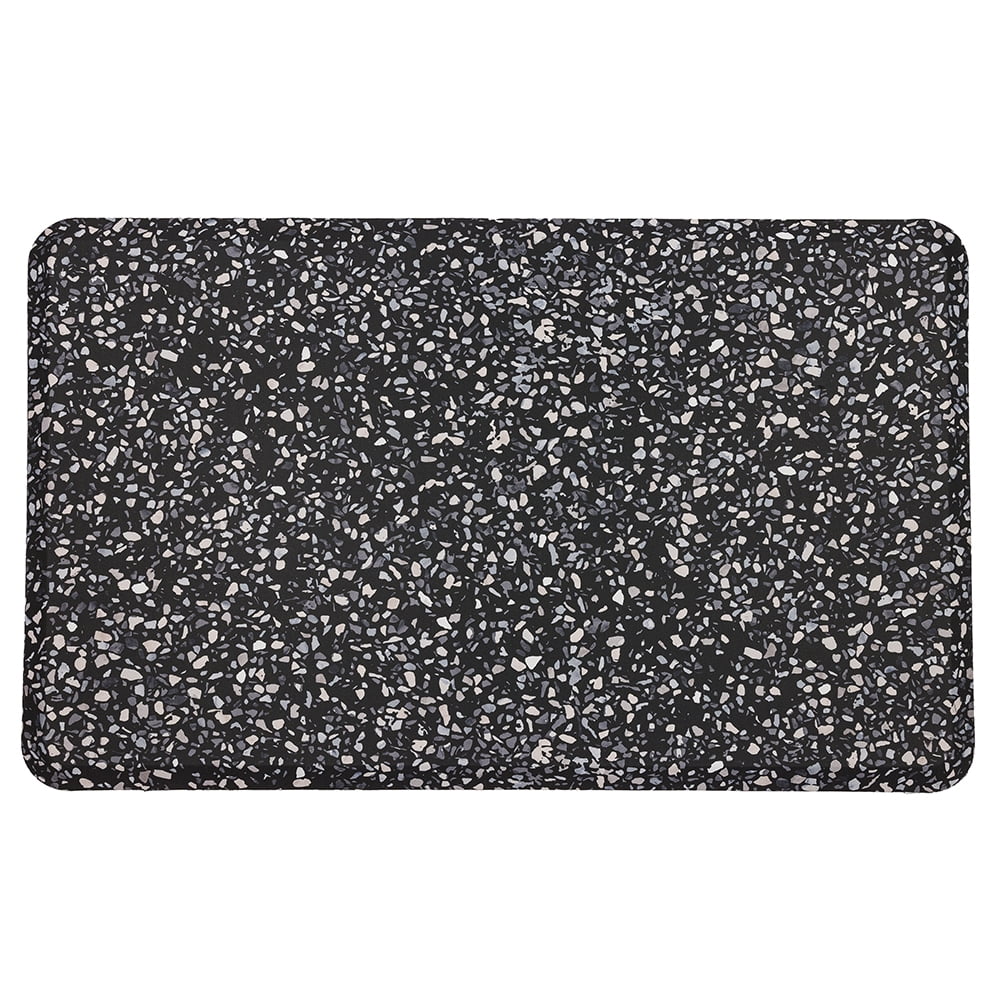 Black Terrazzo Anti-Fatigue Shower Mat with Cushion Core