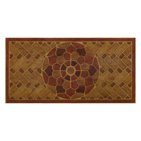Mohawk Home Entry Recycled Rubber Non-Slip Indoor Outdoor Stoney Medallion Brick Oversize Doormat, 2' X 4'
