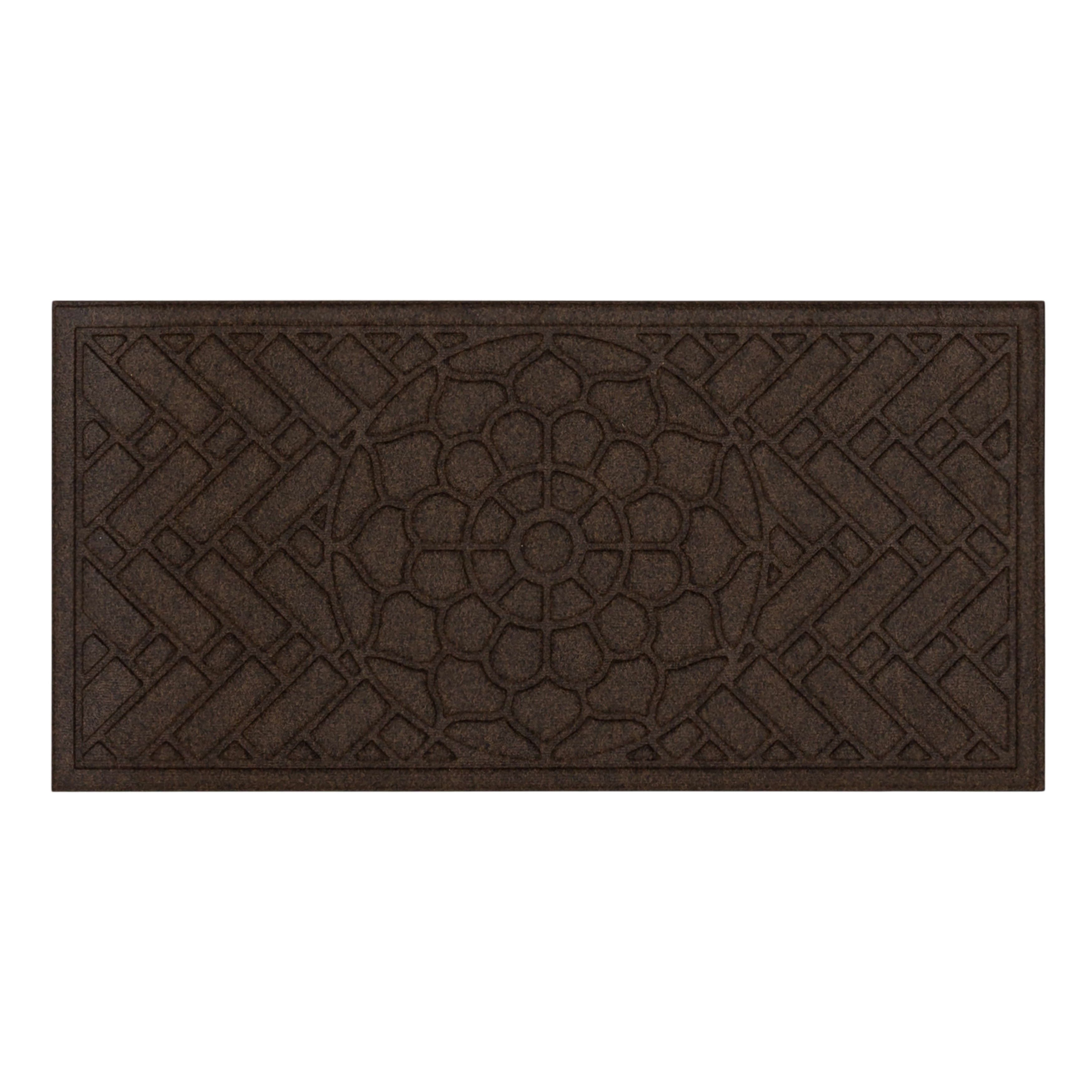 Mohawk Home Entry Recycled Rubber Non-Slip Indoor Outdoor Stoney Medallion Brown Oversize Doormat, 2' X 4'