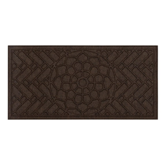 Mohawk Home Entry Recycled Rubber Non-Slip Indoor Outdoor Stoney Medallion Brown Oversize Doormat, 2' X 4'