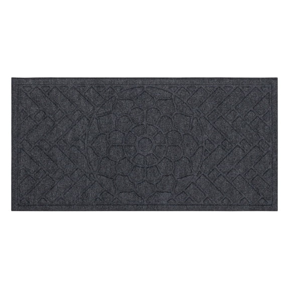 Mohawk Home Entry Recycled Rubber Non-Slip Indoor Outdoor Stoney Medallion Gray Oversize Doormat, 2' X 4'