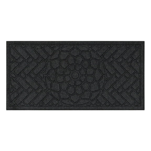 Mohawk Home Entry Recycled Rubber Non-Slip Indoor Outdoor Stoney Medallion Onyx Oversize Doormat, 2' X 4'