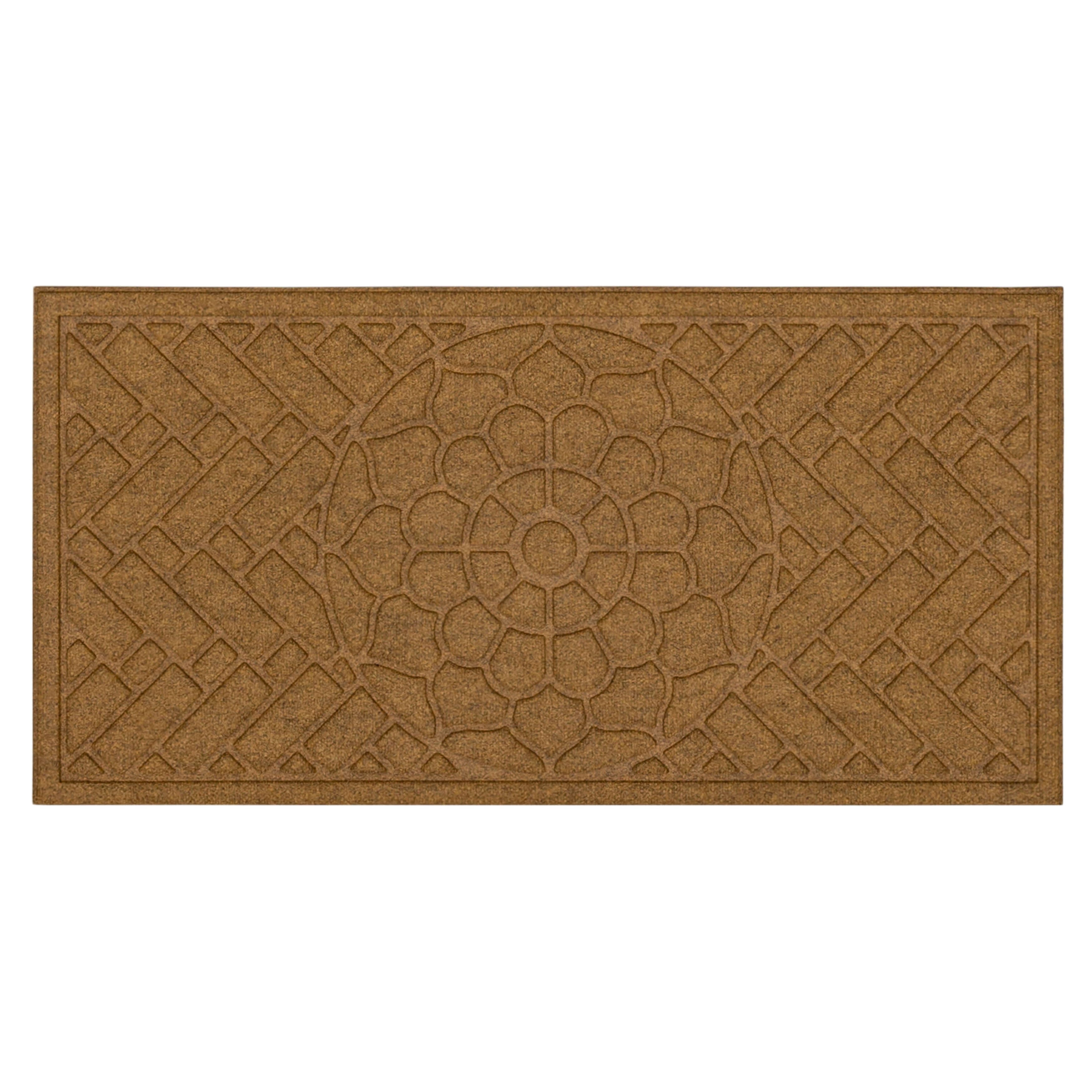 Light Brown Recycled Rubber Outdoor Door Mat 2' x 4'