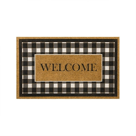 Mohawk Home Fall Welcome All Weather Indoor/Outdoor Faux Coir Door Mat, Natural, 1' 6" X 2' 6"