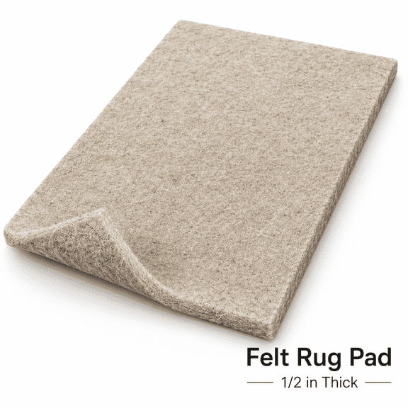 Mohawk Home Felt Rug Pad 9' x 12' - 1/2 Inch Thick Cushion for Area Rugs, Protective Underlay for Hardwood Floors, Comfort and Insulation – Felt Only Pad