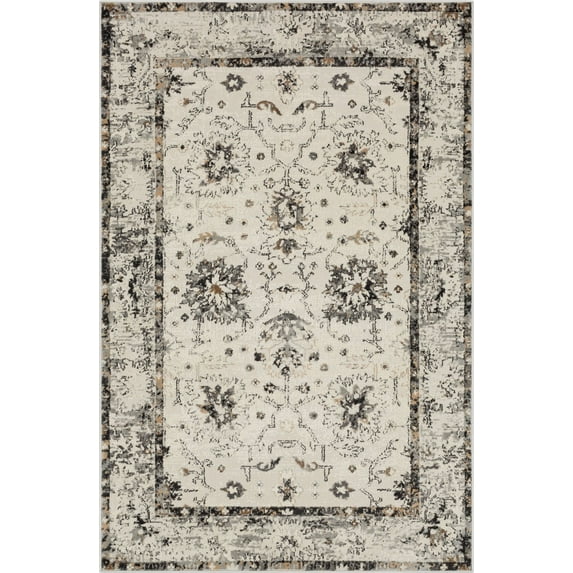 Mohawk Home Fenton Washable Low Pile Stain and Fade Resistant Indoor Area Rug, Light Grey, 6' X 9'
