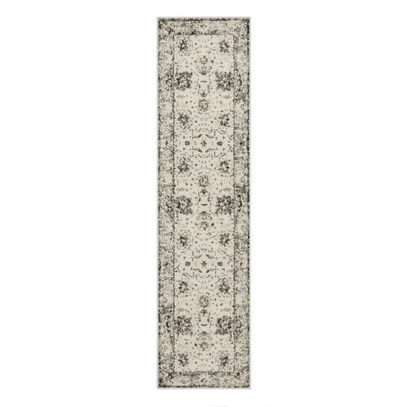 Mohawk Home Fenton Washable Low Pile Stain and Fade Resistant Indoor Runner Rug, Light Grey, 2' X 8'