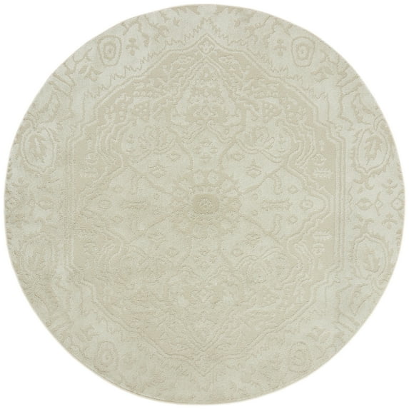 Mohawk Home Francesca Farmhouse Round Area Rug, Cream, 6' 6