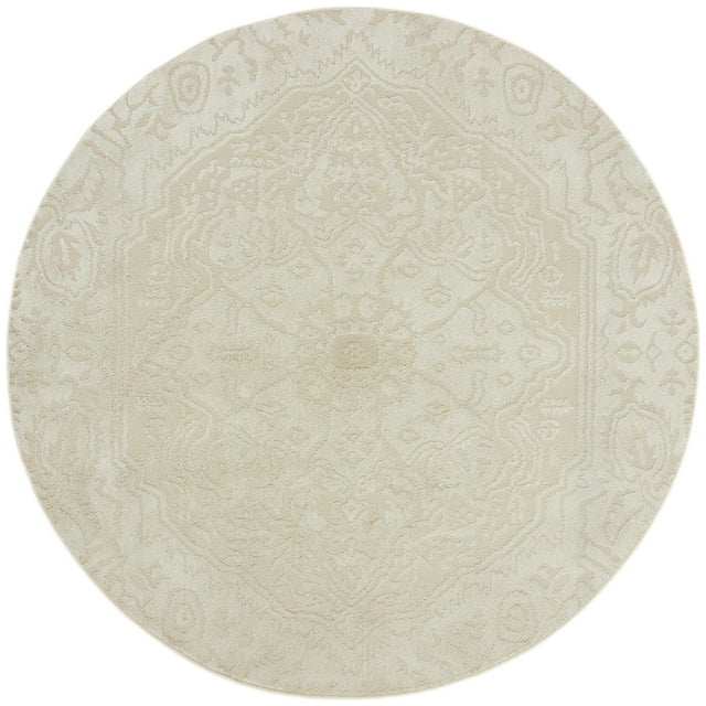 Mohawk Home Francesca Farmhouse Round Area Rug, Cream, 8' x 8