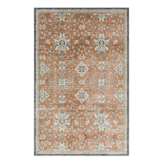 Mohawk Home Garrett Washable Low Pile Stain and Fade Resistant Indoor Area Rug, Dark Orange, 7' 10" X 10'