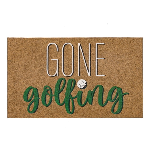 Mohawk Home Gone Golfing All Weather Low Pile Moisture Absorbant Doormat, Tan, 18" x 30"