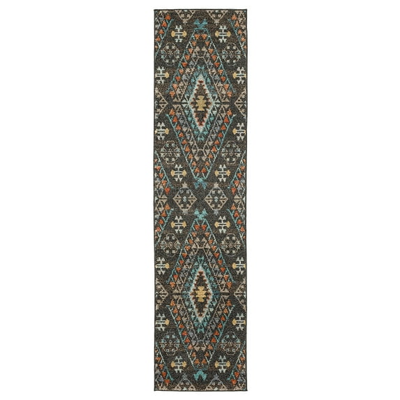 Mohawk Home Chippiparai Low Pile Latex Backed Stain and Fade Resistant Geometric Multi Indoor Area Rug, 1' 11" X 8'