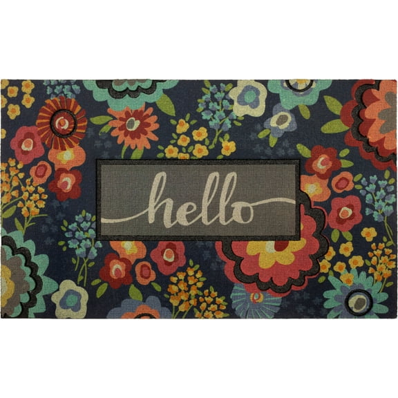 Mohawk Home Hello Garden Outdoor Polyester Door Mat, Multi, 1' 6" X 2' 6"
